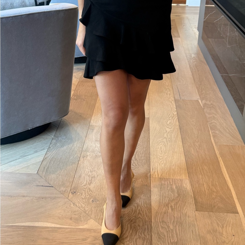 NBD Black Tiered Ruffle Mini Skirt
